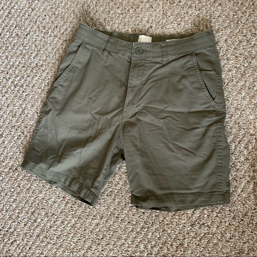 green khaki shorts